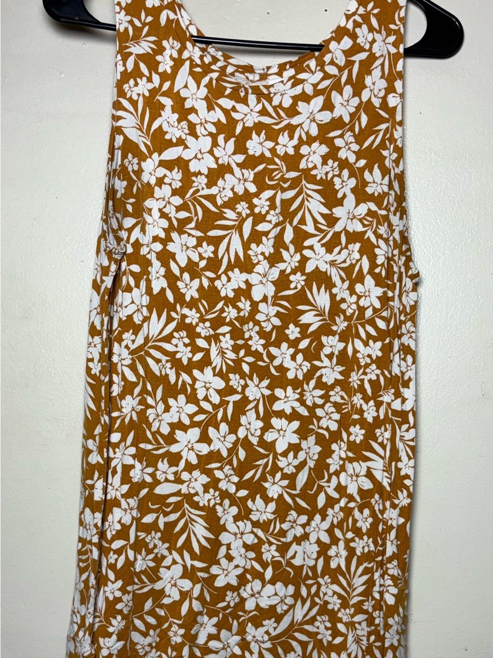Old Navy Mustard and White Floral Tank Dress